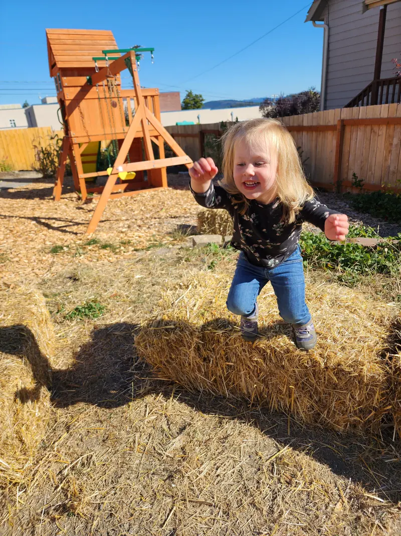 A child playing in the school yard